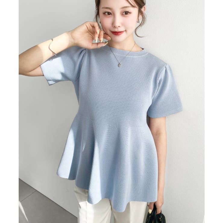 半袖ニットペプラムプルオーバー | moment+ | 詳細画像23 