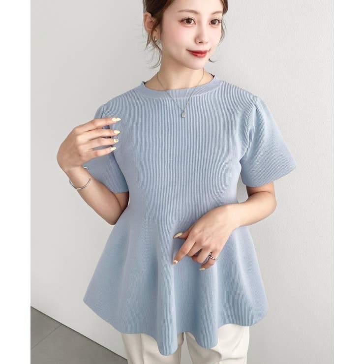 半袖ニットペプラムプルオーバー | moment+ | 詳細画像26 