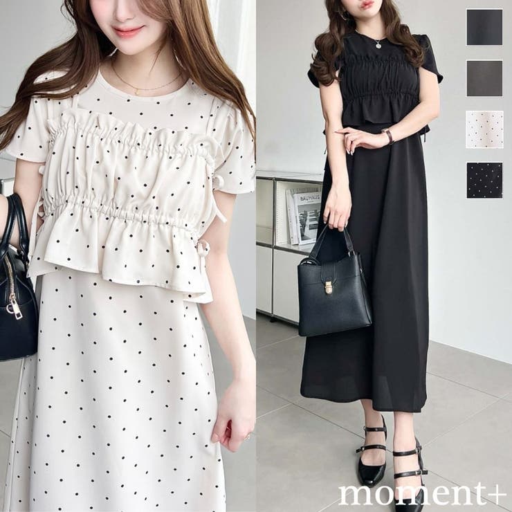 ビスチェ付き半袖ワンピース[品番：ERMW0000260]｜moment+（モーメント