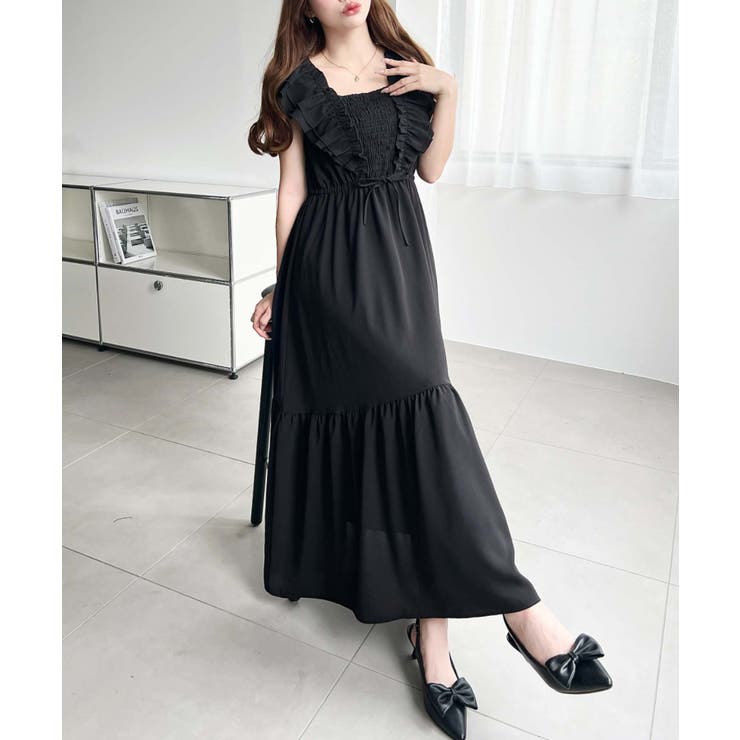 フロントシャーリングフリルワンピース | moment+ | 詳細画像10 