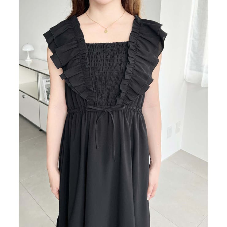 フロントシャーリングフリルワンピース | moment+ | 詳細画像12 