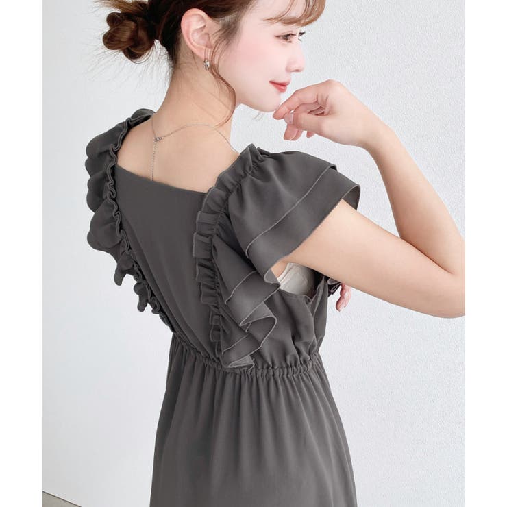 フロントシャーリングフリルワンピース | moment+ | 詳細画像4 