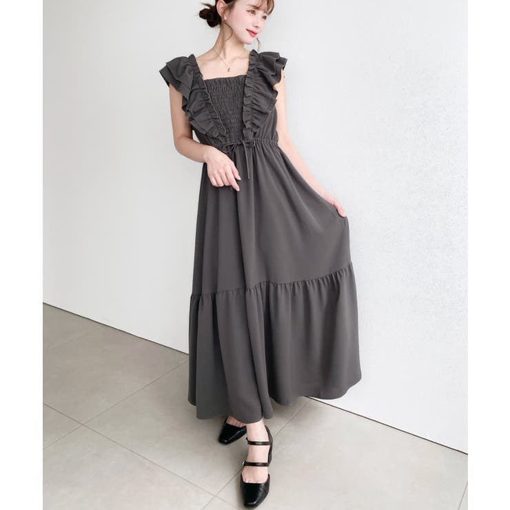 フロントシャーリングフリルワンピース | moment+ | 詳細画像5 