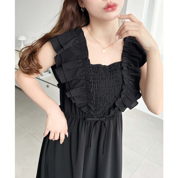 フロントシャーリングフリルワンピース | moment+ | 詳細画像8 