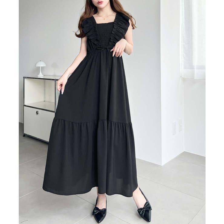 フロントシャーリングフリルワンピース | moment+ | 詳細画像9 