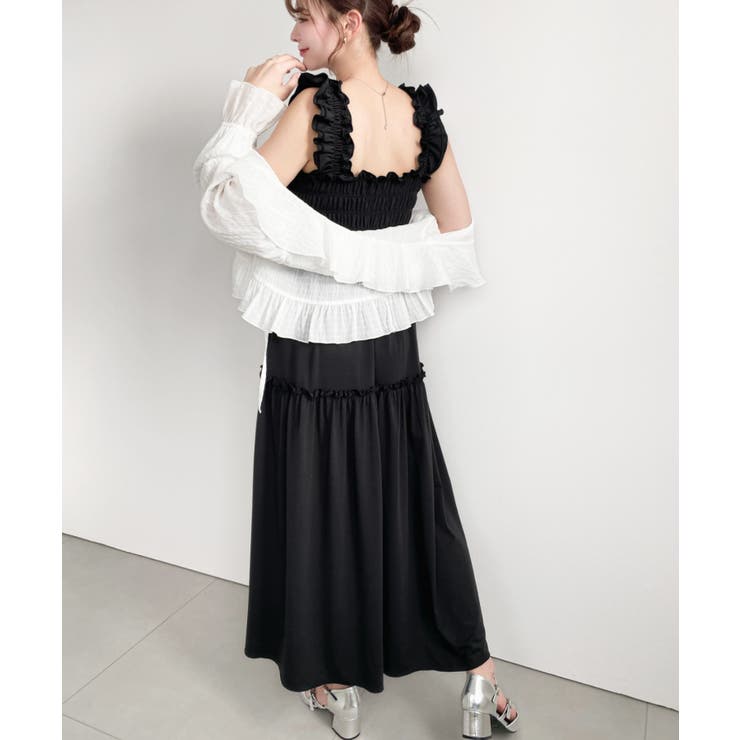 シャーリングティアードカットソーキャミワンピース | moment+ | 詳細画像11 