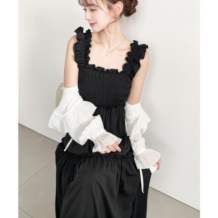 シャーリングティアードカットソーキャミワンピース | moment+ | 詳細画像14 