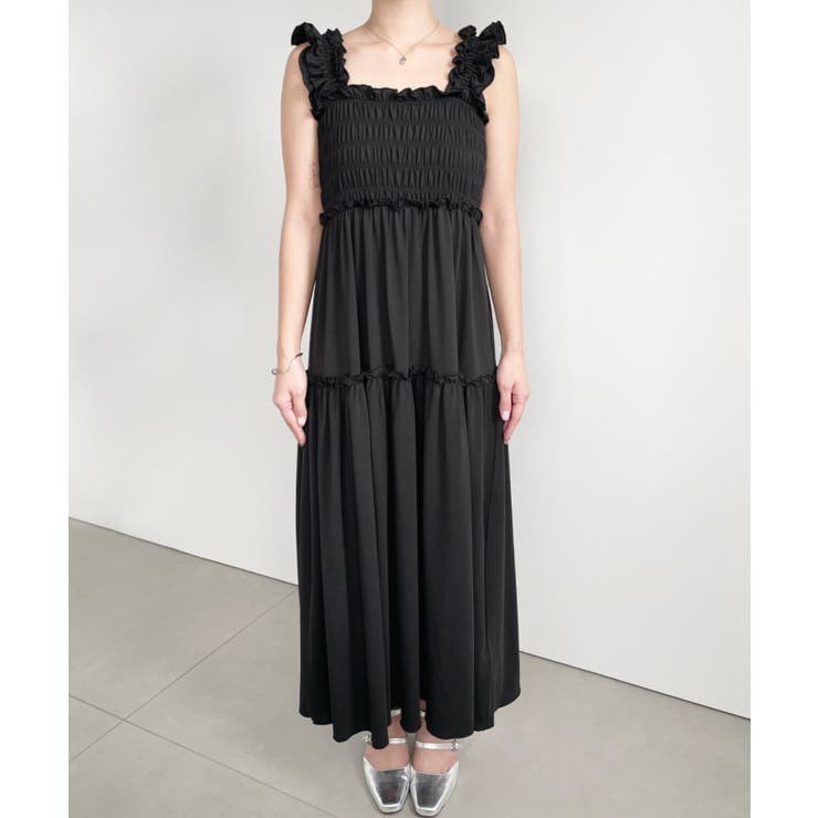 シャーリングティアードカットソーキャミワンピース | moment+ | 詳細画像15 