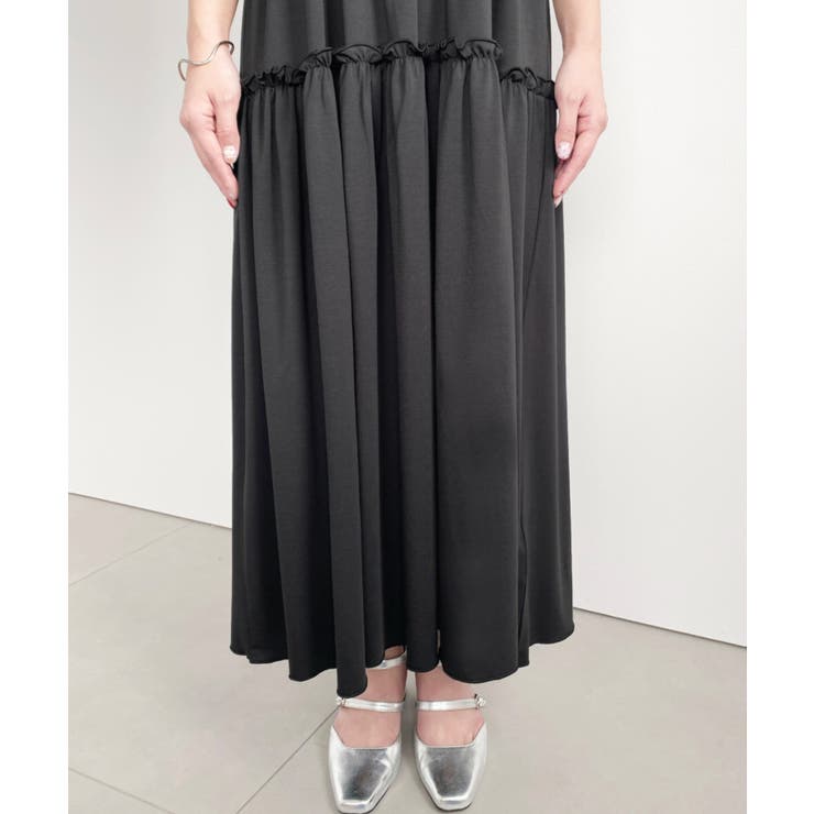 シャーリングティアードカットソーキャミワンピース | moment+ | 詳細画像18 