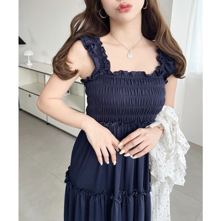 シャーリングティアードカットソーキャミワンピース | moment+ | 詳細画像5 