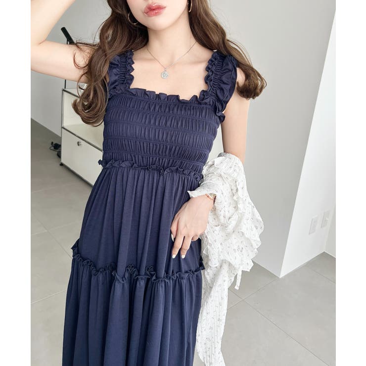 シャーリングティアードカットソーキャミワンピース | moment+ | 詳細画像6 