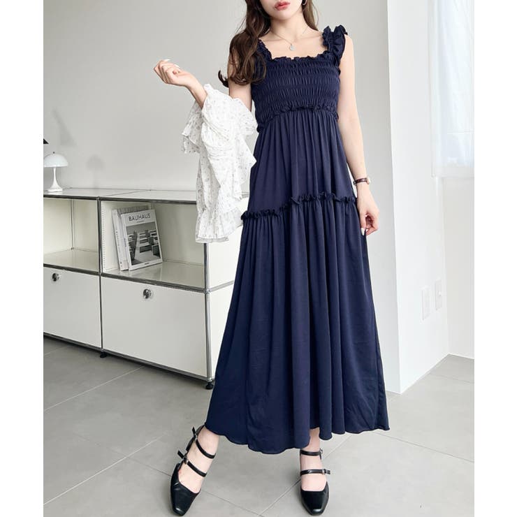 シャーリングティアードカットソーキャミワンピース | moment+ | 詳細画像8 