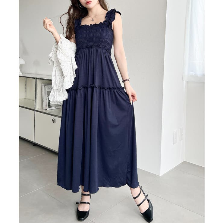 シャーリングティアードカットソーキャミワンピース | moment+ | 詳細画像9 