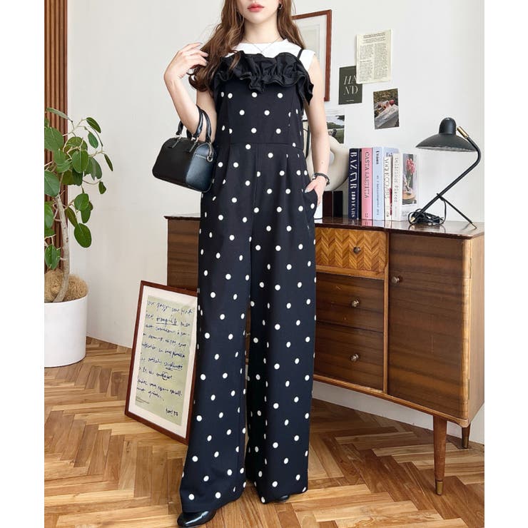 ギンガム＆ドットフリルオールインワン | moment+ | 詳細画像11 