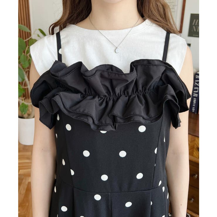 ギンガム＆ドットフリルオールインワン | moment+ | 詳細画像17 