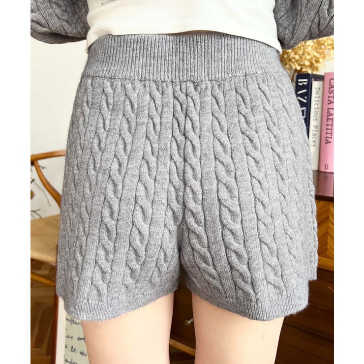 《セットアップ》ケーブル編みポロ&ショートパンツセットアップニット | moment+ | 詳細画像28 