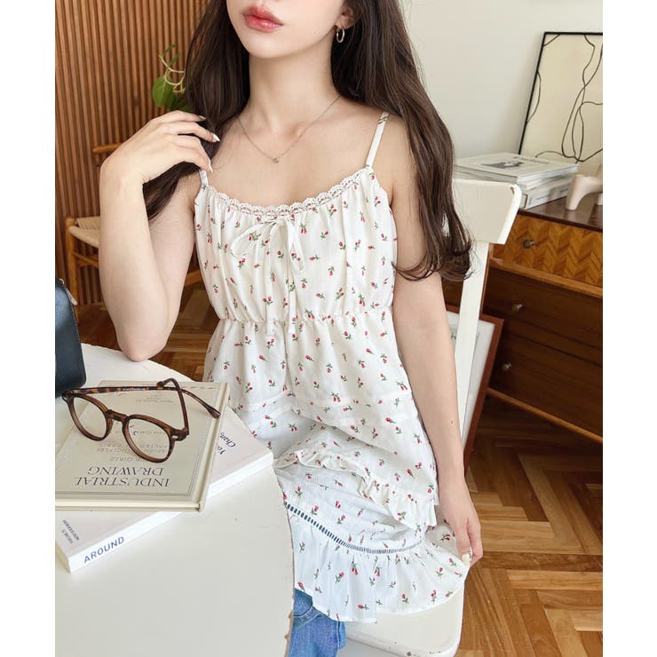 コットンレースフリルティアードキャミワンピース | moment+ | 詳細画像11 