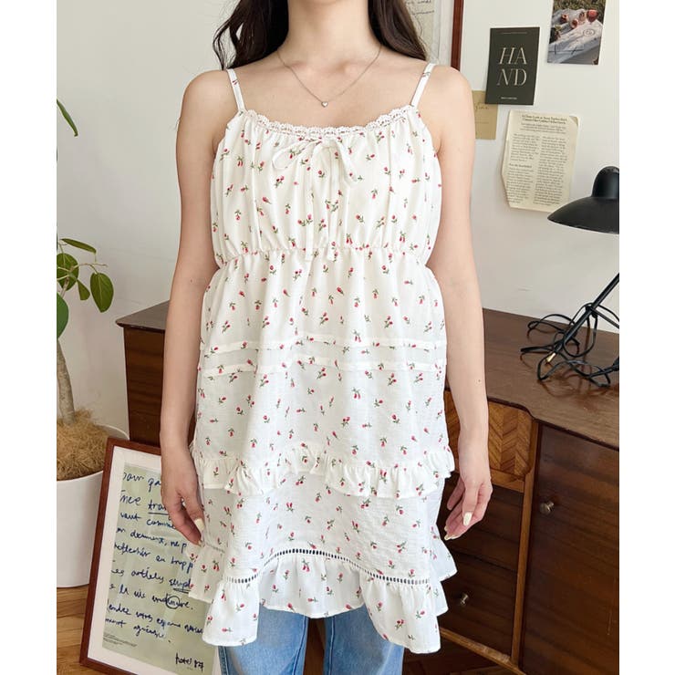 コットンレースフリルティアードキャミワンピース | moment+ | 詳細画像13 