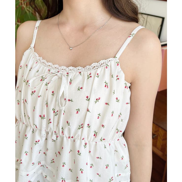 コットンレースフリルティアードキャミワンピース | moment+ | 詳細画像14 