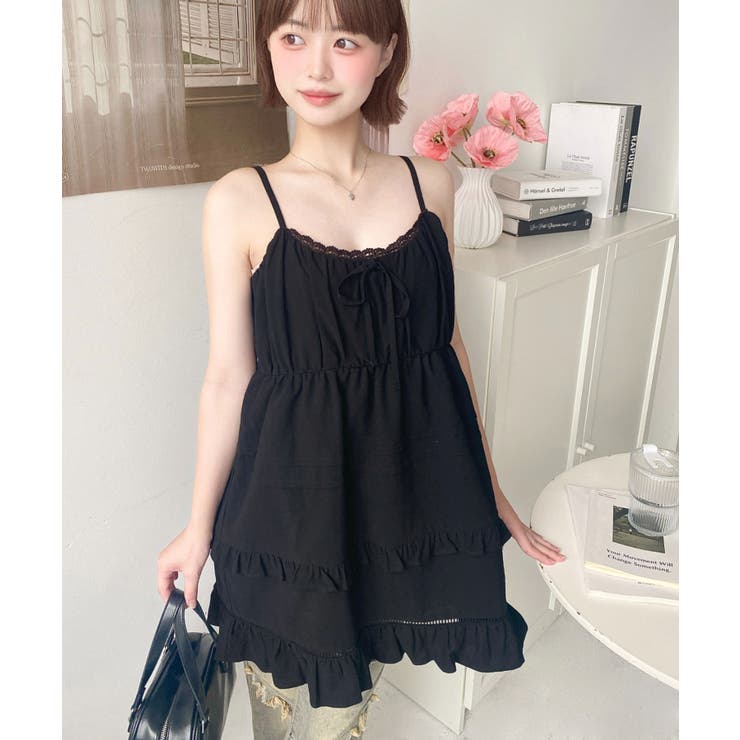 コットンレースフリルティアードキャミワンピース | moment+ | 詳細画像19 