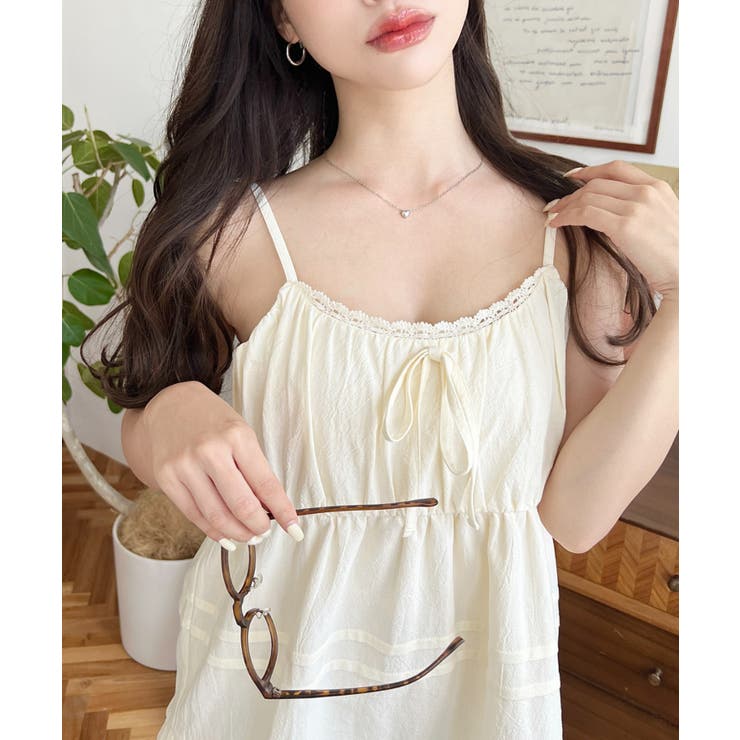 コットンレースフリルティアードキャミワンピース | moment+ | 詳細画像29 