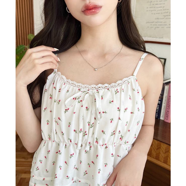 コットンレースフリルティアードキャミワンピース | moment+ | 詳細画像7 