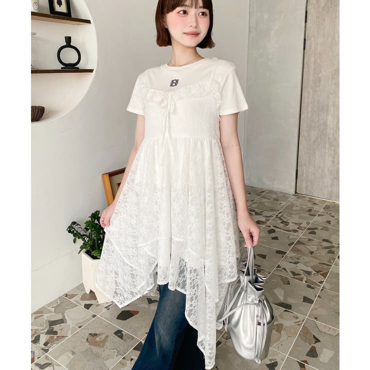 美品✨ケイミー レース キーネック　ペプラム ピンク ワンピース 9 M相当 代表毛見より】完売まぢか！今週トップ3のワンピースは？ | kay