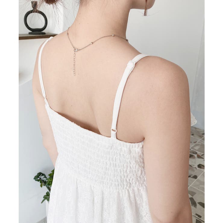 フラワーストレッチレースフロントスリットアシンメトリ―キャミワンピース | moment+ | 詳細画像13 