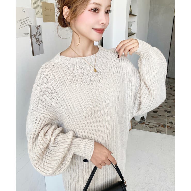 ボトルネックニットワンピース[品番：ERMW0004160]｜moment+