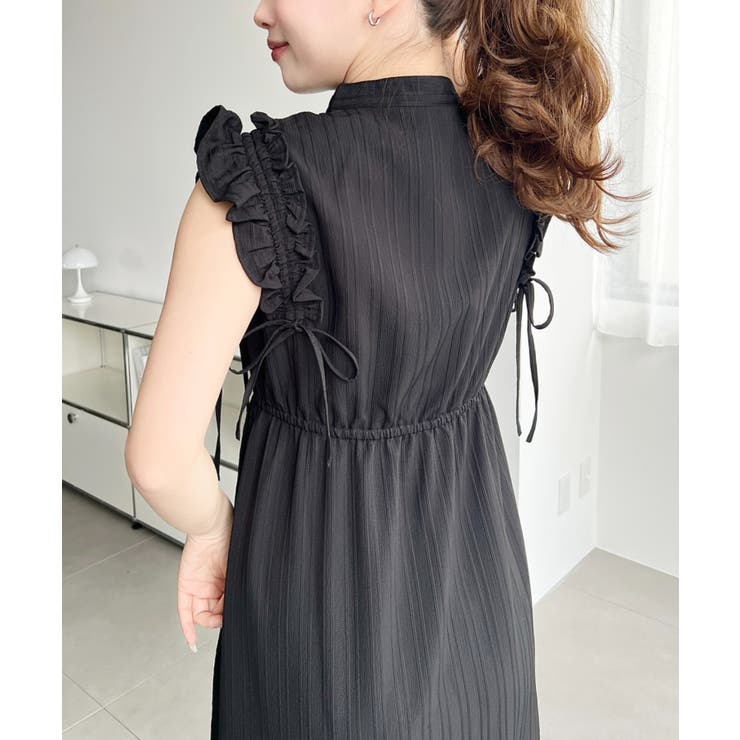 ドロストリボンショルダーフリルティアードシャツワンピース | moment+ | 詳細画像12 