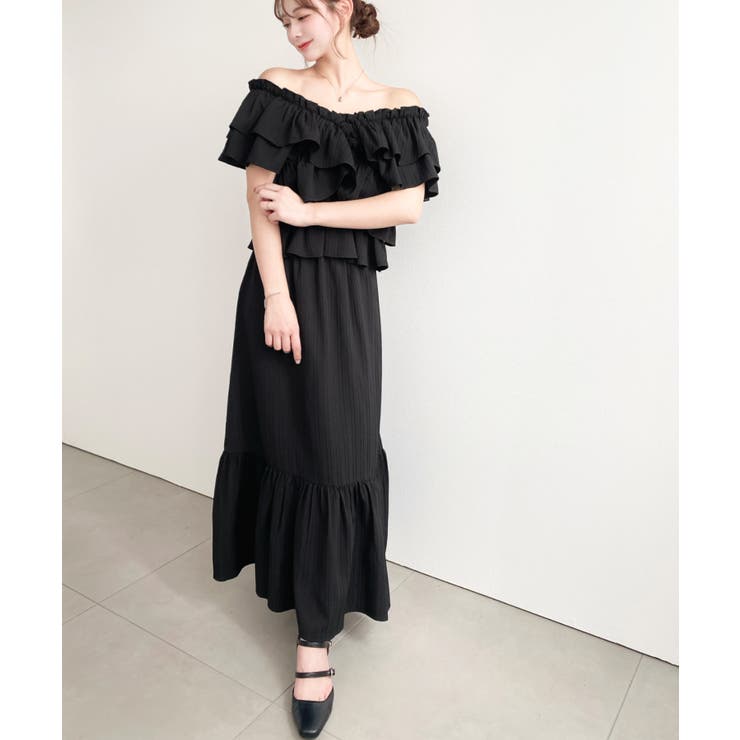 〈マルチWAY〉ショルダースリットクロスフリルセパレートワンピース | moment+ | 詳細画像10 