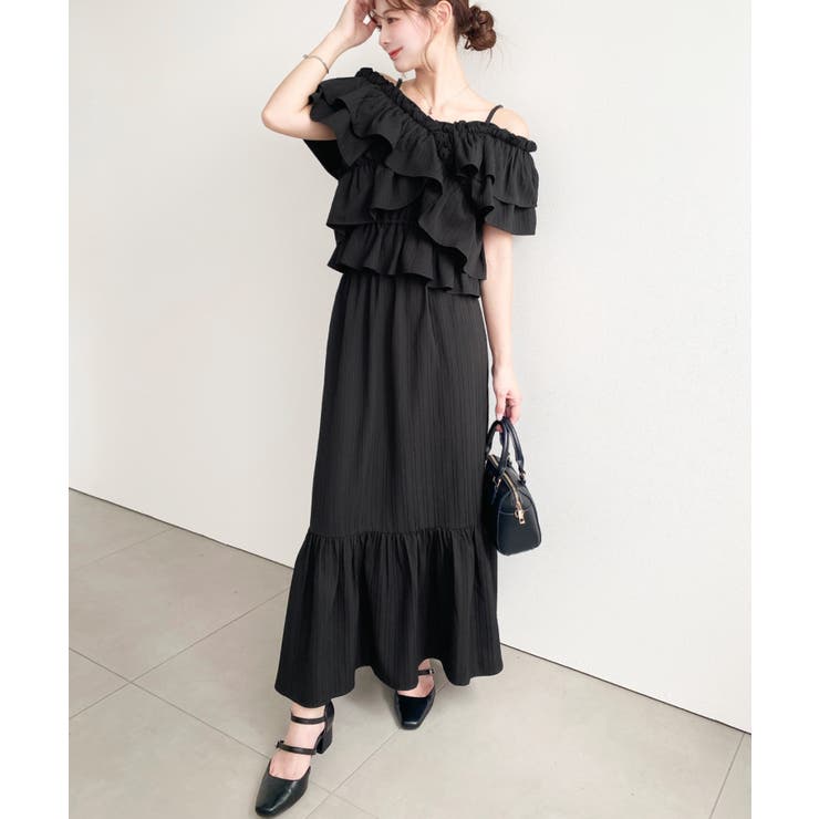 〈マルチWAY〉ショルダースリットクロスフリルセパレートワンピース | moment+ | 詳細画像11 