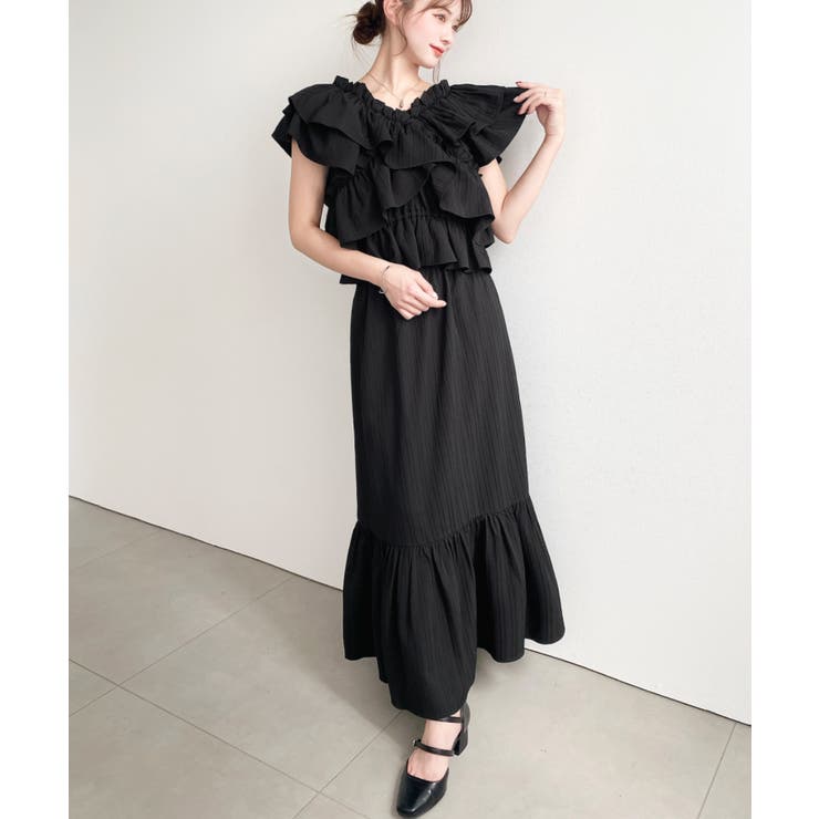 〈マルチWAY〉ショルダースリットクロスフリルセパレートワンピース | moment+ | 詳細画像12 