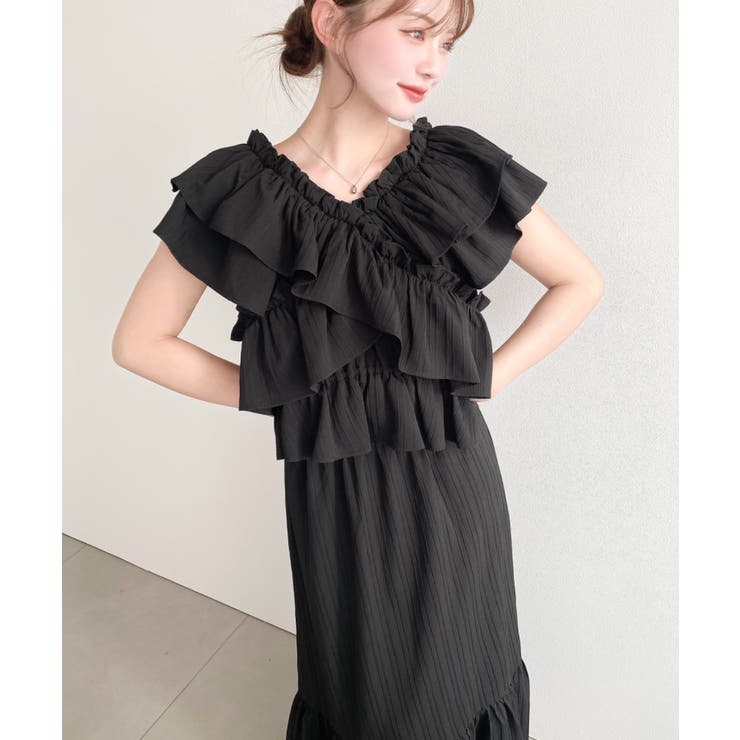 〈マルチWAY〉ショルダースリットクロスフリルセパレートワンピース | moment+ | 詳細画像13 