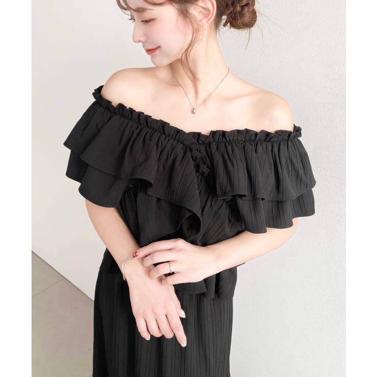 〈マルチWAY〉ショルダースリットクロスフリルセパレートワンピース | moment+ | 詳細画像16 