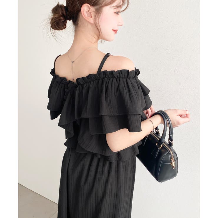 〈マルチWAY〉ショルダースリットクロスフリルセパレートワンピース | moment+ | 詳細画像17 