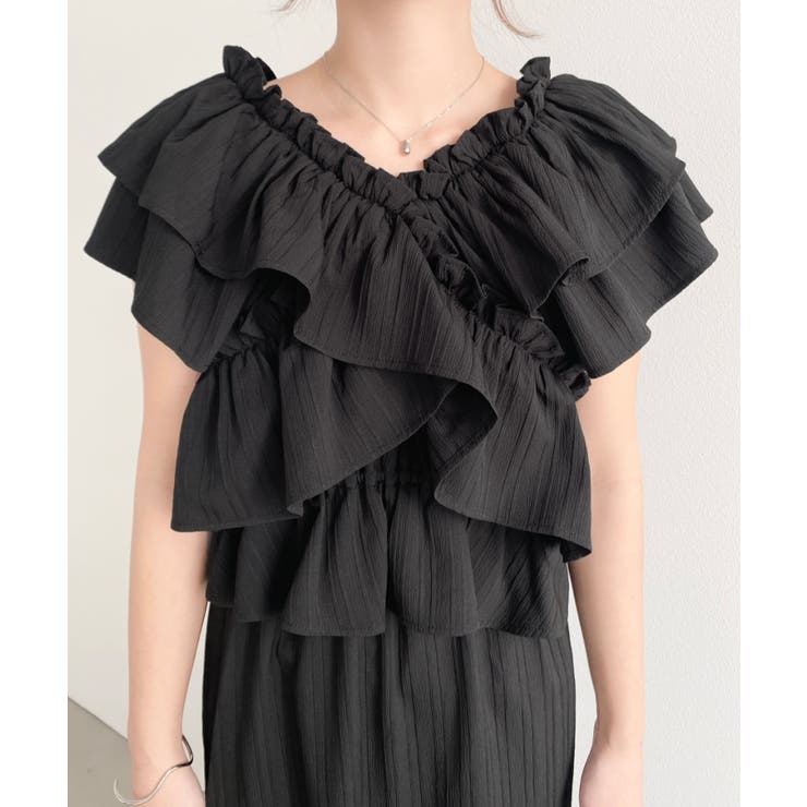 〈マルチWAY〉ショルダースリットクロスフリルセパレートワンピース | moment+ | 詳細画像18 