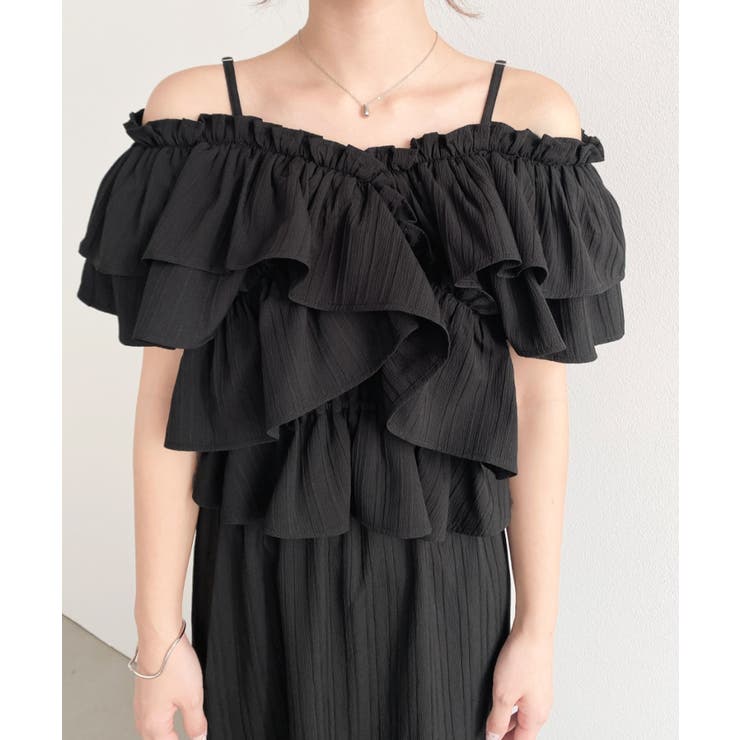 〈マルチWAY〉ショルダースリットクロスフリルセパレートワンピース | moment+ | 詳細画像19 