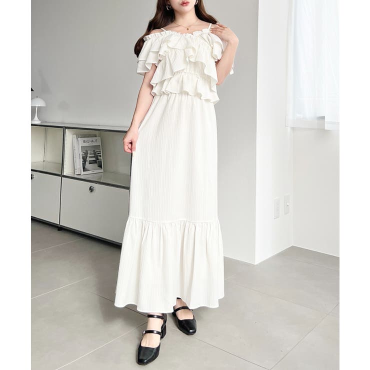 〈マルチWAY〉ショルダースリットクロスフリルセパレートワンピース | moment+ | 詳細画像2 