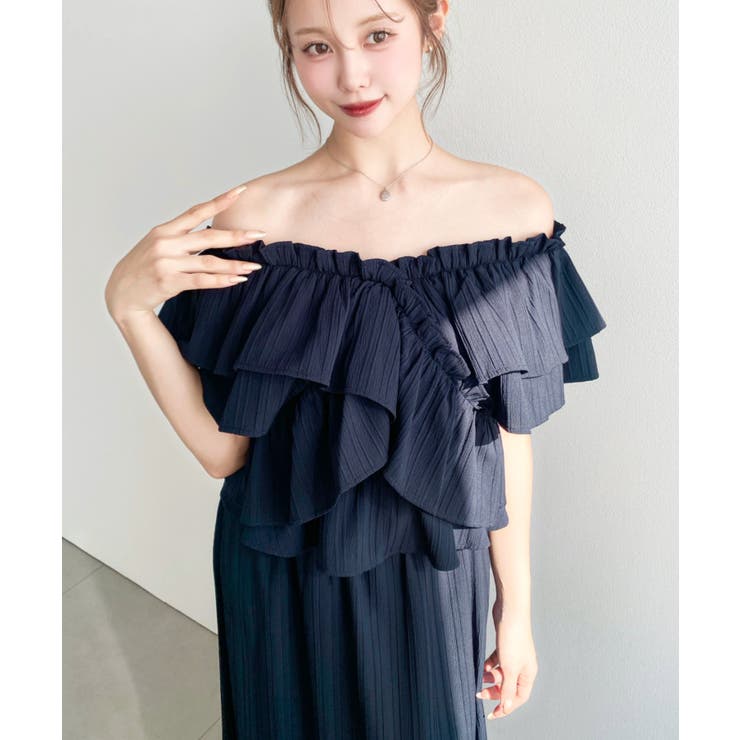 〈マルチWAY〉ショルダースリットクロスフリルセパレートワンピース | moment+ | 詳細画像27 