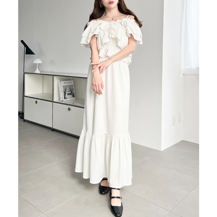 〈マルチWAY〉ショルダースリットクロスフリルセパレートワンピース | moment+ | 詳細画像3 