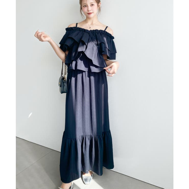 〈マルチWAY〉ショルダースリットクロスフリルセパレートワンピース | moment+ | 詳細画像30 