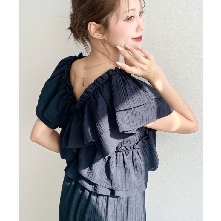 〈マルチWAY〉ショルダースリットクロスフリルセパレートワンピース | moment+ | 詳細画像31 