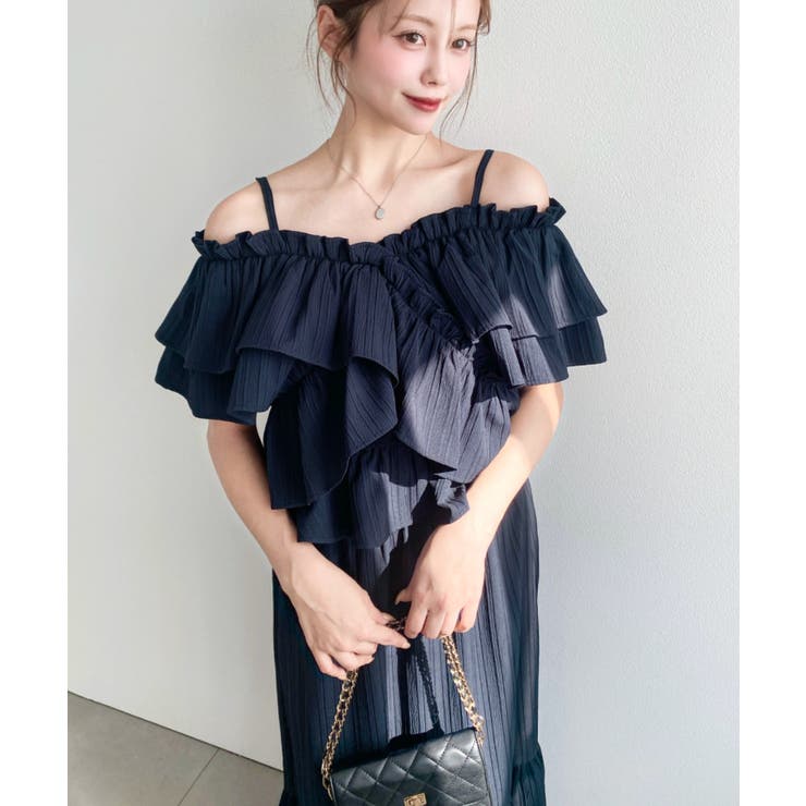 〈マルチWAY〉ショルダースリットクロスフリルセパレートワンピース | moment+ | 詳細画像32 