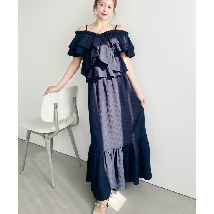 〈マルチWAY〉ショルダースリットクロスフリルセパレートワンピース | moment+ | 詳細画像34 