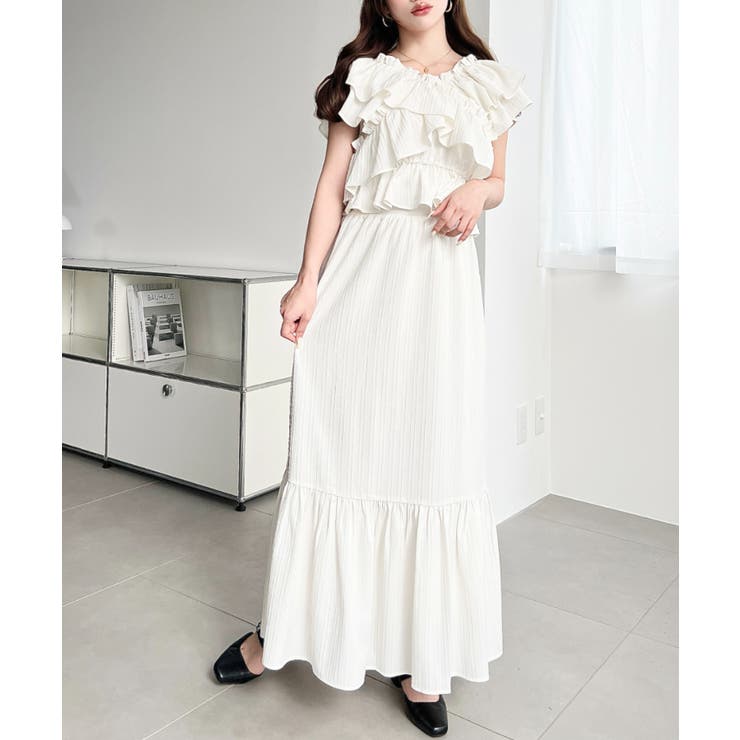 〈マルチWAY〉ショルダースリットクロスフリルセパレートワンピース | moment+ | 詳細画像4 