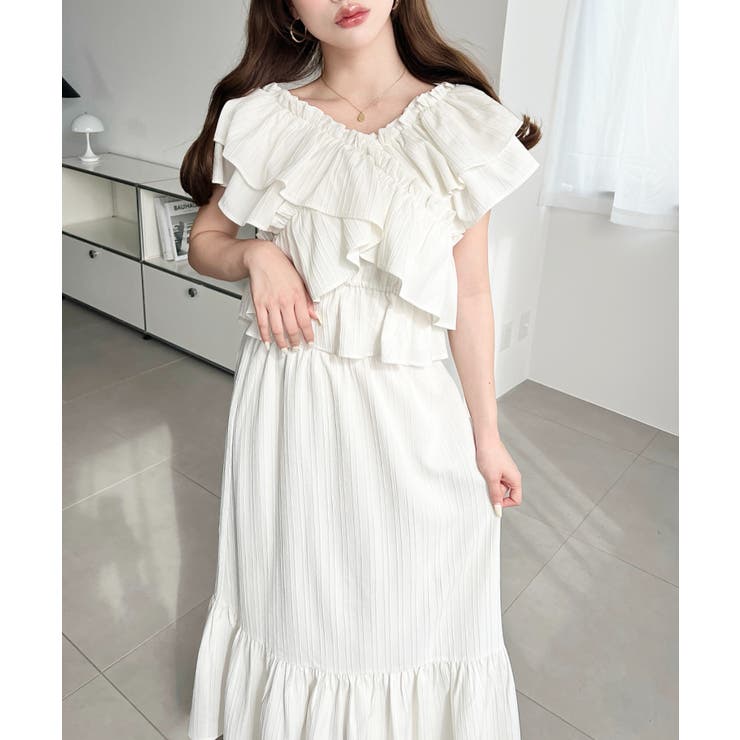 〈マルチWAY〉ショルダースリットクロスフリルセパレートワンピース | moment+ | 詳細画像6 