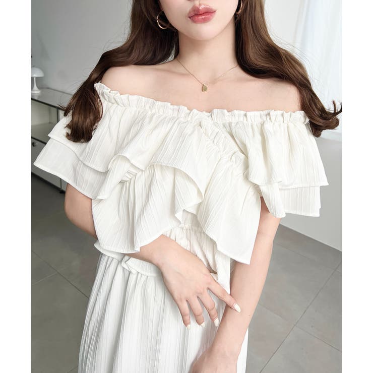 〈マルチWAY〉ショルダースリットクロスフリルセパレートワンピース | moment+ | 詳細画像7 