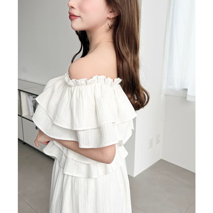 〈マルチWAY〉ショルダースリットクロスフリルセパレートワンピース | moment+ | 詳細画像8 