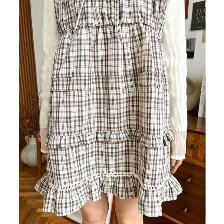 フリルティアードキャミチェックワンピース | moment+ | 詳細画像11 